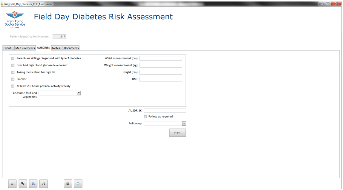 Primary Health Care Patient Data Management System - PHCS Field Day Diabetes Risk assessment
