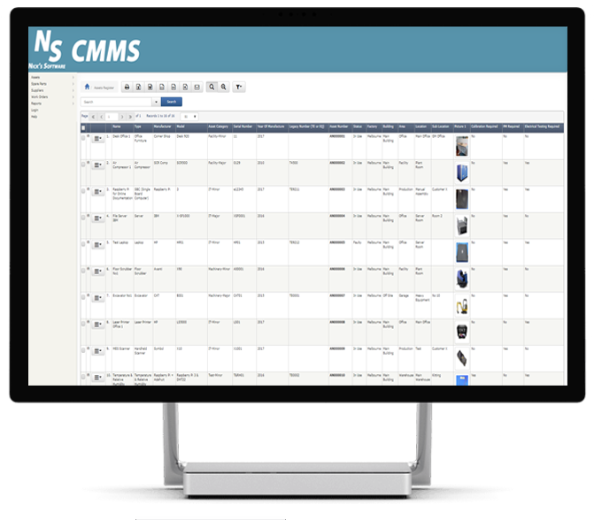 NS-CMMS - Main Screen